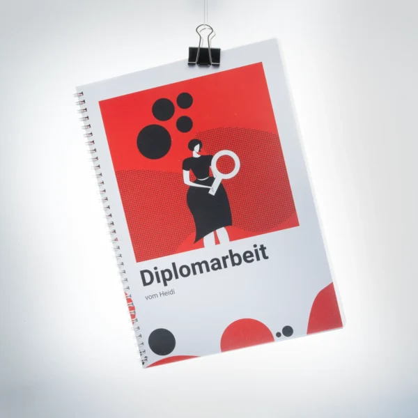 Druck deiner Diplomarbeit oder Abschlussarbeit mit einer schwarzen oder silbrigen Wirobindung. Die Ringheftung wird zusätzlich durch eine schützende weisse Folio ergänzt und Schützt deine Druckprodukt perfekt vor äusseren einwirkungen. Heididruck ist deine Druckerei in Uster, Zürcher Oberland und für die gesamte Schweiz. Jetzt Diplomarbeit, Bachelorarbeit oder Masterarbeit drucken lassen.