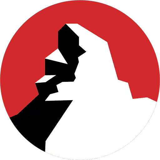 Das Favicon von Heididruck, zeigt das Matterhorn mit seiner prägnanten Bergspitze in den Farben Rot, Weiss und Schwarz.